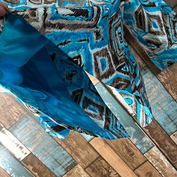 Investments Petites 4P blue shiny 3/4 blazer jacket - Picture 14 of 16